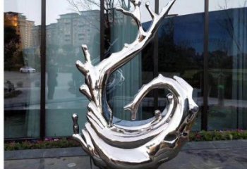 街道浪花雕塑 现代海浪雕塑 彩绘波浪雕塑