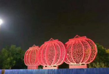 景观灯笼雕塑 烤漆大型雕塑 酒店雕塑