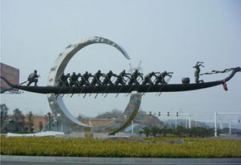 草地月牙雕塑 现代校园月亮牙雕塑 大型雕塑