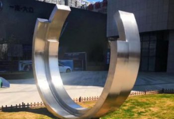 房地产月牙雕塑 现代雕塑 几何月亮牙雕塑