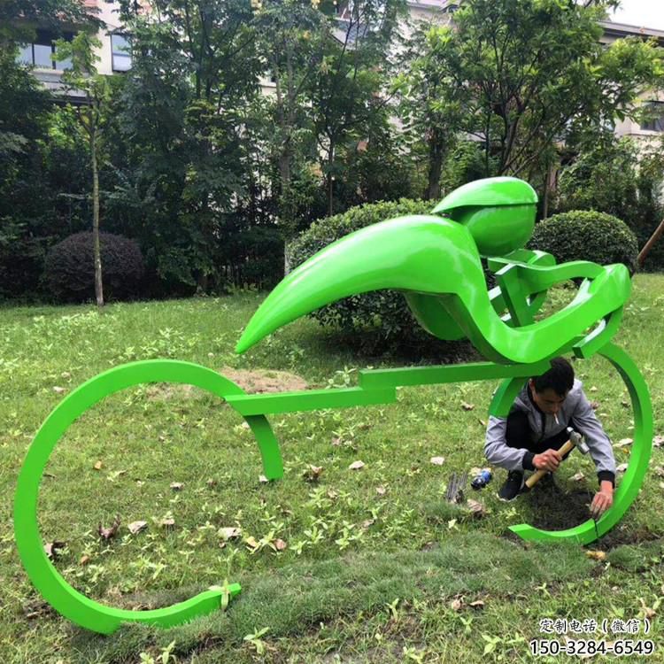 大门口自行车雕塑 发光公园运动员雕塑 仿真体育雕塑 大门口自行车雕塑 发光公园运动员雕塑 仿真体育雕塑