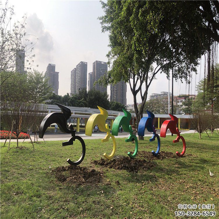 游乐场自行车雕塑 发光公园运动员雕塑 喷漆体育雕塑 游乐场自行车雕塑 发光公园运动员雕塑 喷漆体育雕塑