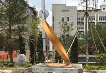 大型圆规雕塑 欧式步行街标识雕塑 彩绘景观雕塑