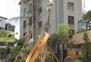 圆规雕塑 景观景观雕塑 喷漆标识雕塑