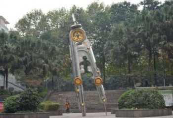 政府圆规雕塑 仿真景观雕塑 烤漆标识雕塑