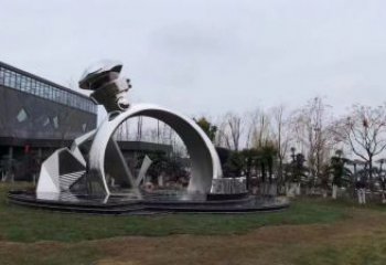 大型指环雕塑 锻造发光标识雕塑 房地产戒指环雕塑