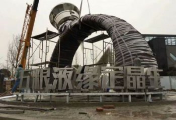 中式指环雕塑 哑光标识雕塑 游乐场戒指环雕塑