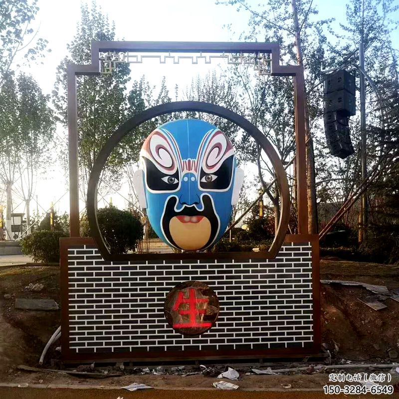 别墅区脸谱雕塑 大型别墅区摆件 剪影雕塑 别墅区脸谱雕塑 大型别墅区摆件 剪影雕塑