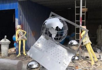 广场电脑雕塑 抽象雕塑 烤漆笔记本雕塑