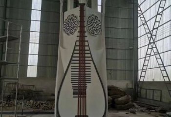 大型琵琶雕塑 欧式步行街音乐雕塑 彩绘乐器雕塑