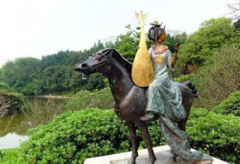 酒店琵琶雕塑 景观乐器雕塑 现代音乐雕塑