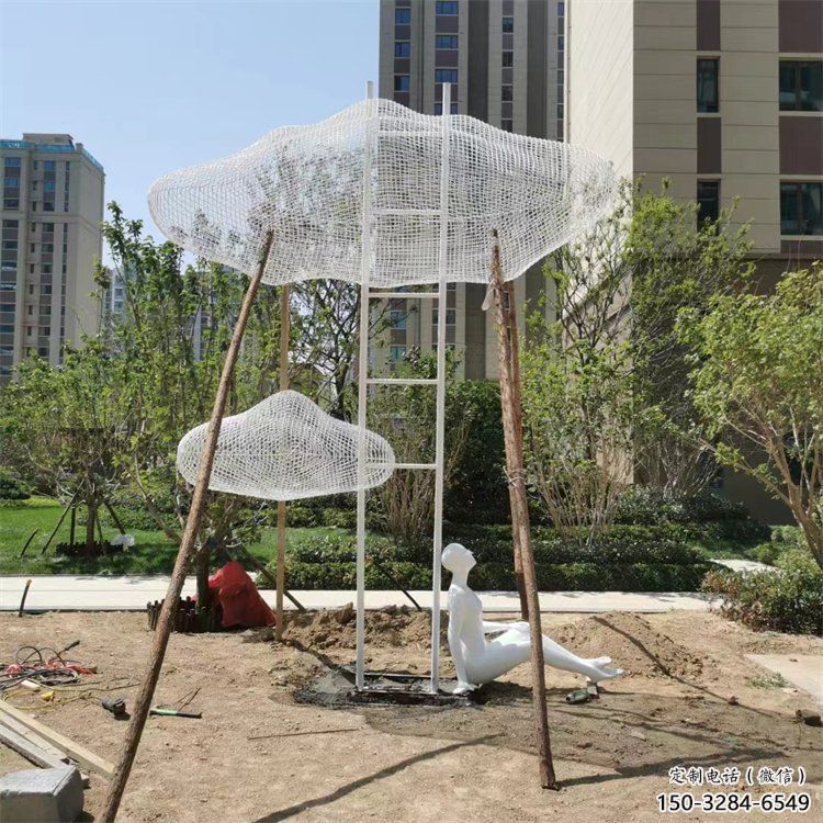 切面云梯雕塑 灯光庭院云朵雕塑 校园梯子雕塑 切面云梯雕塑 灯光庭院云朵雕塑 校园梯子雕塑