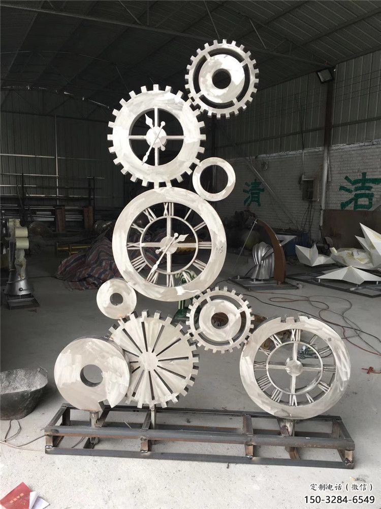 景观齿轮雕塑 剪影工业雕塑 商业街机械雕塑