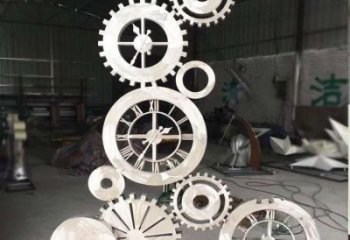 几何齿轮雕塑 发光公园机械雕塑 大门口工业雕塑