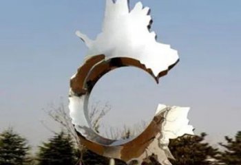 镜面齿轮雕塑 烤漆大型机械雕塑 彩绘工业雕塑