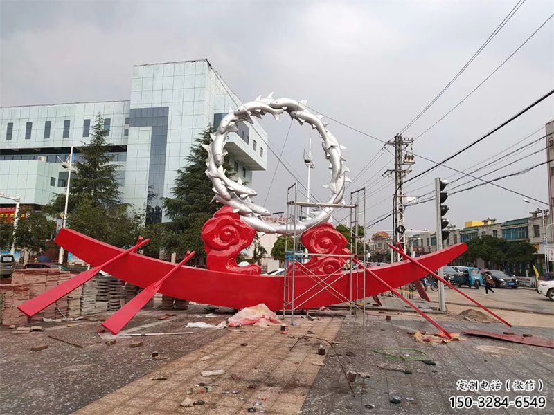 公园龙舟雕塑 镜面公园划桨雕塑 景观竞赛雕塑 公园龙舟雕塑 镜面公园划桨雕塑 景观竞赛雕塑