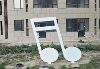 镜面乐谱雕塑 烤漆大型音乐雕塑 彩绘符号雕塑