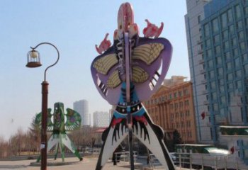 大型风筝雕塑 欧式步行街景观雕塑 彩绘雕塑