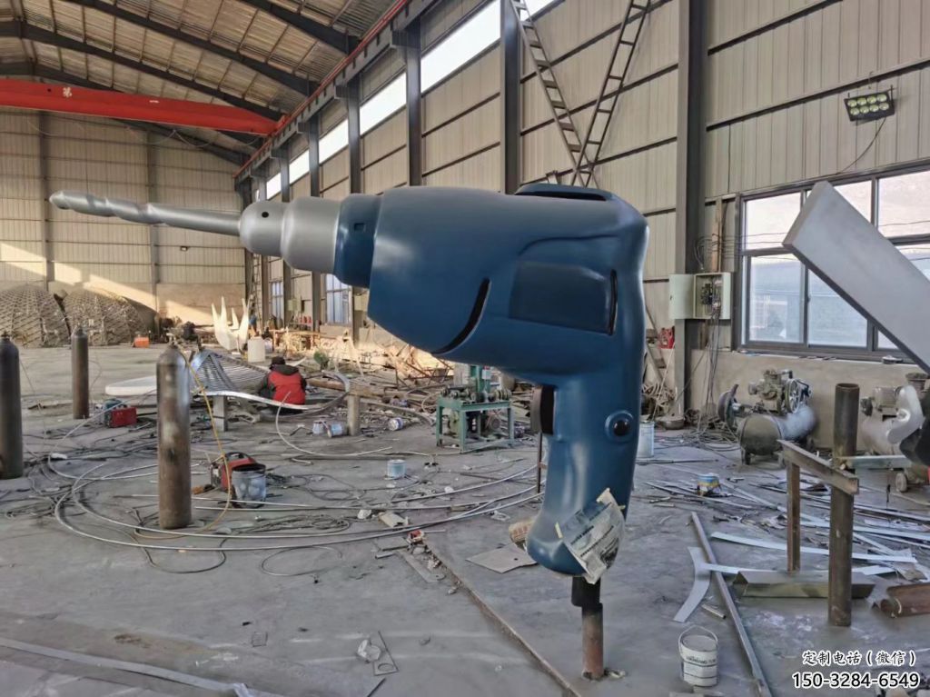 几何螺丝钉雕塑 发光公园工业雕塑 大门口器械雕塑