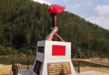 大型火把雕塑 锻造发光星火相传主题 房地产篝火雕塑