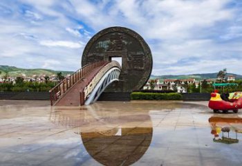 步行街古币雕塑 游乐场铜币雕塑 铸造雕塑