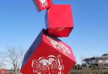 房地产立方体雕塑 现代几何体雕塑 几何雕塑