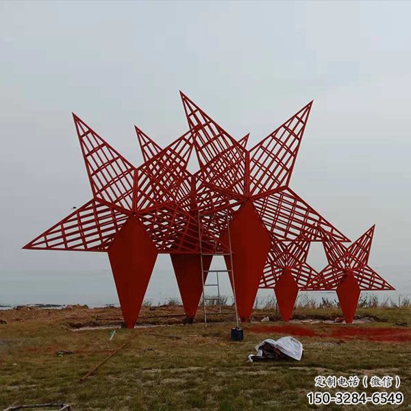 异形五角星雕塑 现代校园红色文化 校园党建雕塑 异形五角星雕塑 现代校园红色文化 校园党建雕塑