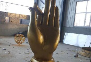 烤漆佛手雕塑 钢管观音手雕塑 室内雕塑