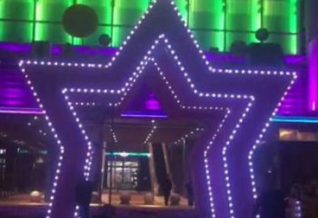 景观五角星雕塑 烤漆大型党建雕塑 酒店红色文化