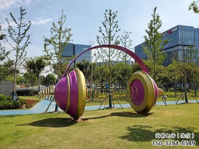 彩绘耳麦雕塑 景观耳机雕塑 街头音乐雕塑 彩绘耳麦雕塑 景观耳机雕塑 街头音乐雕塑