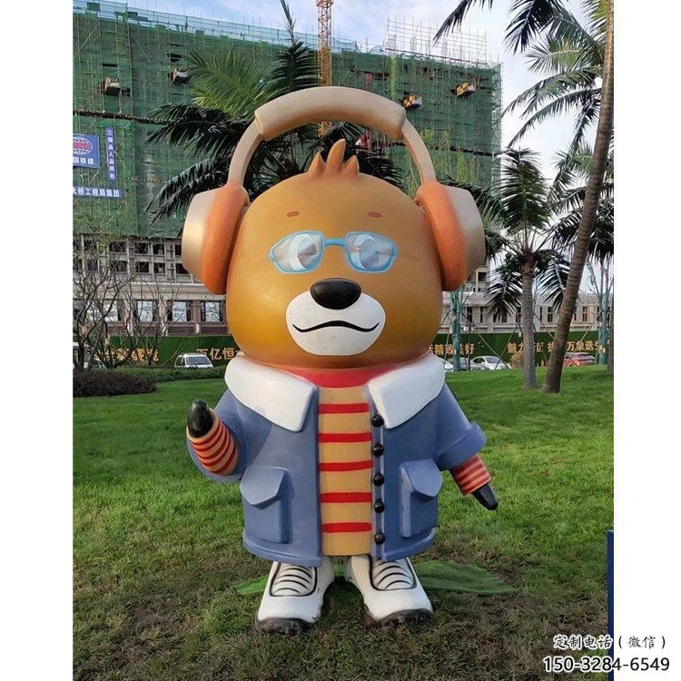 铸造耳麦雕塑 中式村口耳机雕塑 景观音乐雕塑