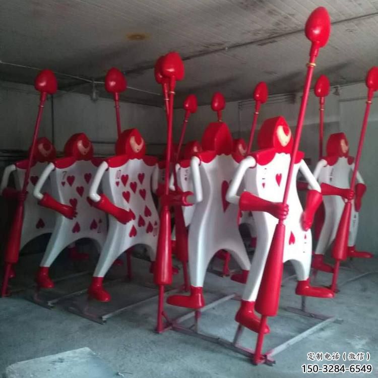 彩绘扑克雕塑 景观雕塑 街头扑克牌雕塑 彩绘扑克雕塑 景观雕塑 街头扑克牌雕塑