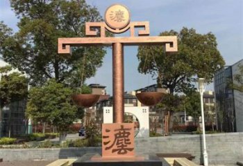 中式天平雕塑 哑光天平秤雕塑 游乐场公平雕塑