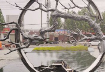 步行街花环雕塑 游乐场环形雕塑 铸造雕塑