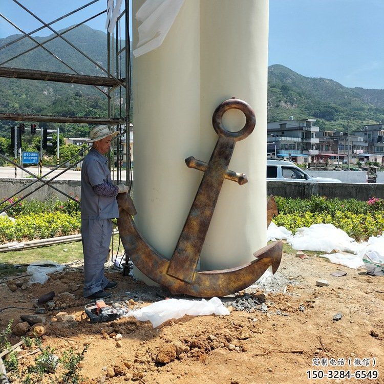 彩绘船锚雕塑 电镀现代码头雕塑 公园雕塑 彩绘船锚雕塑 电镀现代码头雕塑 公园雕塑