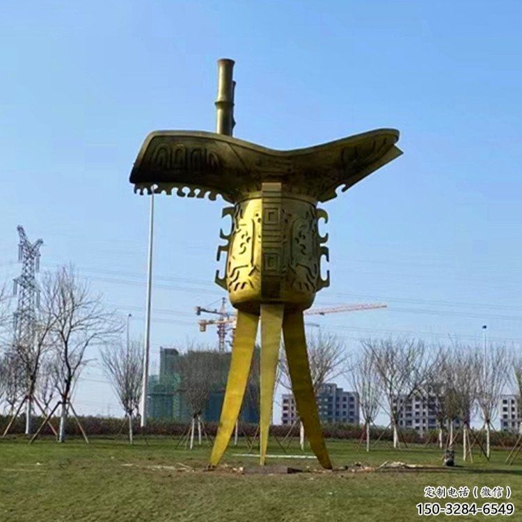 彩绘酒尊雕塑 电镀现代酒尊杯雕塑 公园酒器雕塑 彩绘酒尊雕塑 电镀现代酒尊杯雕塑 公园酒器雕塑