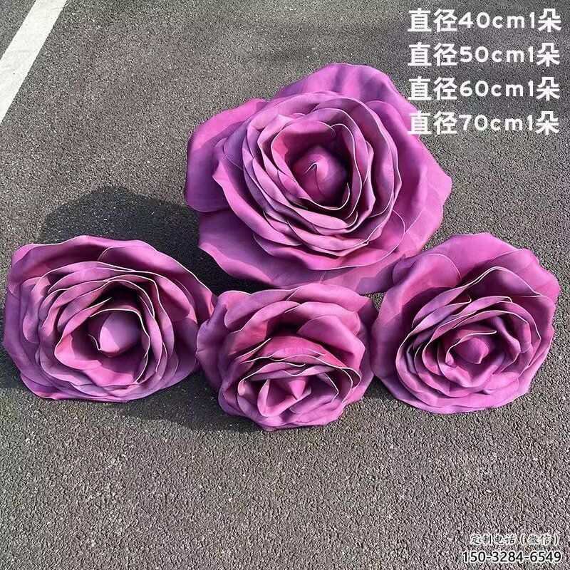 大型商场月季花雕塑 仿真花卉雕塑 镜面花朵雕塑