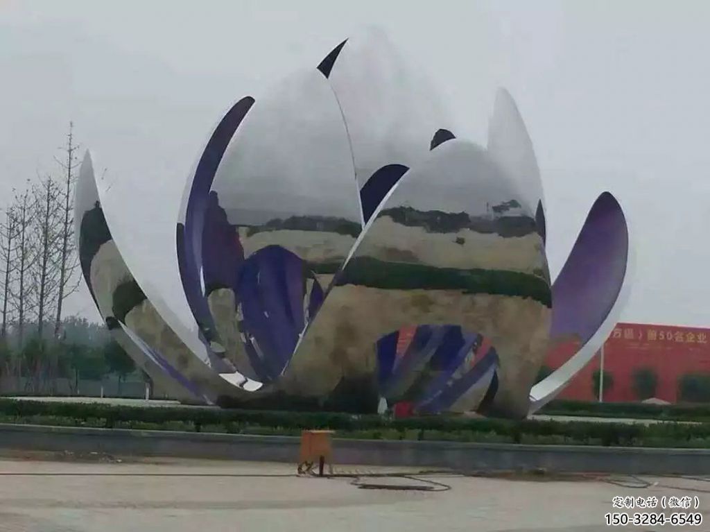大型莲花雕塑 锻造发光水莲花雕塑 房地产花卉雕塑