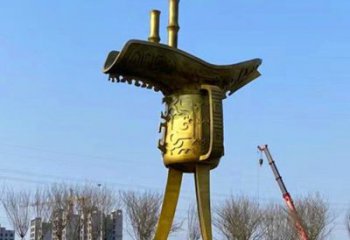 步行街酒尊雕塑 游乐场酒尊杯雕塑 铸造酒器雕塑