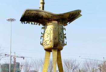 公园酒尊雕塑 创意企业酒器雕塑 美陈酒尊杯雕塑