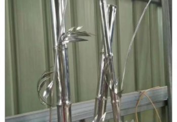 彩绘竹叶雕塑 悬空餐饮店竹类雕塑 街头植物雕塑