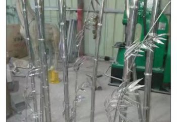 创意竹叶雕塑 哑光竹类雕塑 公园植物雕塑
