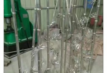 锻造竹叶雕塑 悬空餐饮店竹类雕塑 户外植物雕塑