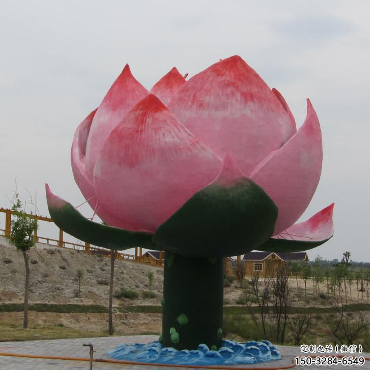 烤漆莲花雕塑 钢管水莲花雕塑 室内花卉雕塑