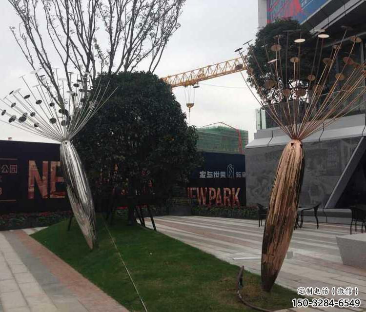 大型莲藕雕塑 欧式步行街雕塑 彩绘莲科雕塑