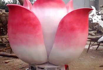 现代莲花雕塑 大型别墅区水莲花雕塑 彩绘花卉雕塑