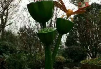 园林莲藕雕塑 大型莲科雕塑 中式雕塑