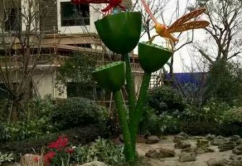 广场莲藕雕塑 抽象莲科雕塑 烤漆雕塑