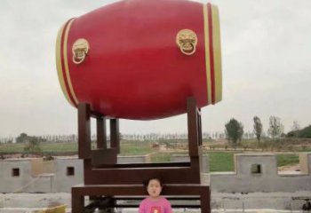 大型战鼓雕塑 锻造发光喜庆雕塑 房地产民族雕塑