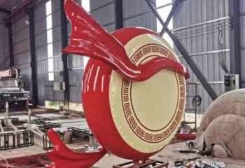 仿真战鼓雕塑 电镀现代喜庆雕塑 部队民族雕塑
